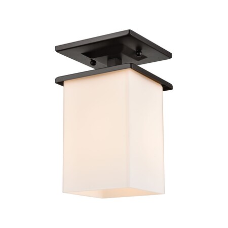 Thomas Broad Street 1-Light Exterior Flush Mount in Textured Black EN110136